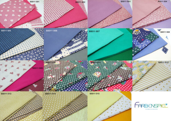 Stoffset 3tlg. aus Baumwolle, je Stoff 40x40cm (z.B. für DIY-Gesichtsmaske)