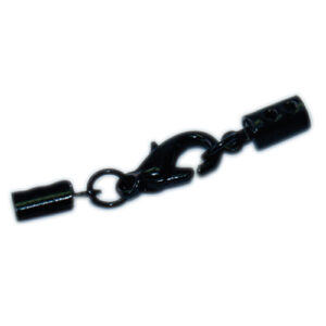 Lederbandverschluss, 2mm, silber, schwarz oder gold