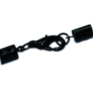 Lederbandverschluss, 3mm, silber, schwarz oder gold