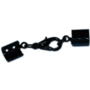 Lederbandverschluss, 4mm, silber, schwarz oder gold