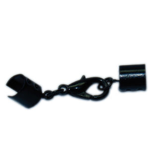 Lederbandverschluss, 5mm, silber, schwarz oder gold