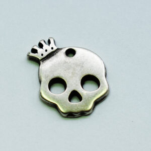 Anhänger Totenkopf 18mm matt silber