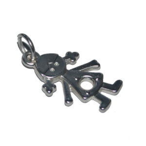 Anhänger Mädchen 20mm silber matt