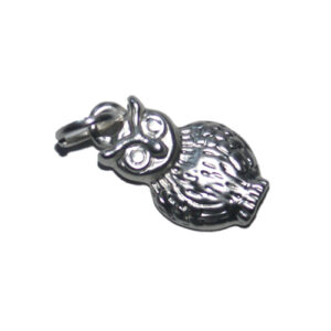 Anhänger Eule 15mm silber matt