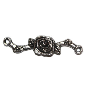 Anhänger Rose 2 Ösen 30mm antiksilber