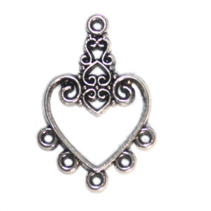 Anhänger Filigran 5 Ösen 30mm antiksilber