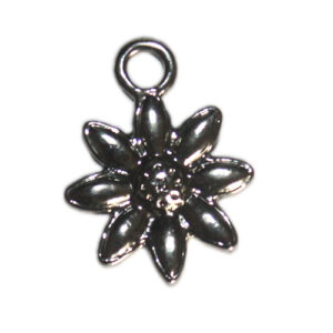 Anhänger Blume 15mm antiksilber