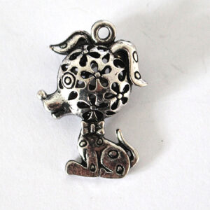 Anhänger Hund 32mm antiksilber