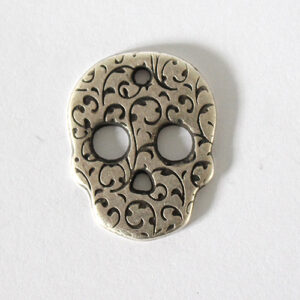 Anhänger Totenkopf 30mm antiksilber