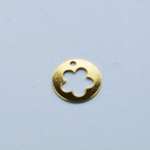 Anhänger Blume 10mm goldfarbig