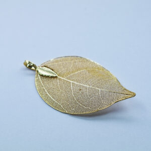 Anhänger Blatt 50x30mm goldfarbig