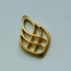 Anhänger Tropfen 26x12mm goldfarbig