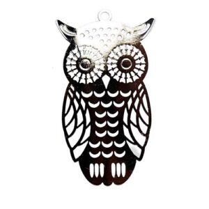 Anhänger Eule 40x70mm silberfarbig