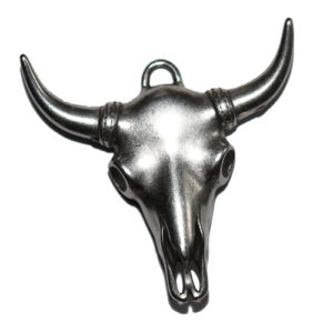 Anhänger Bullenschädel 40mm silberfarbig