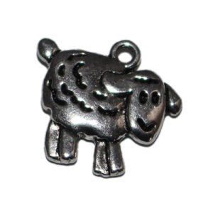 Anhänger Schaf 15x17mm antiksilber