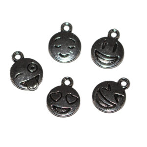 Anhänger Smile 10mm antiksilber Set