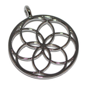 Anhänger Blume 30mm silberfarbig