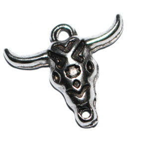 Anhänger Bullenschädel 19mm antiksilber