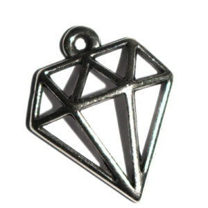 Anhänger Diamant 16x17mm antiksilber