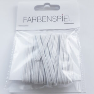 Einziehgummi flach, 5mm, 5 Meter, weiß