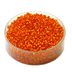 Rocailles Glasperlen mit Silbereinzug, 2.6mm rund, 17g im Döschen, verschiedene Farben