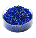 Rocailles mit Silbereinzug, 2.0mm rund, 15g im Döschen, verschiedene Farben