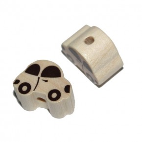 Holzauto für Schnullerkette, 18mm, 2 St., verschiedene Farben (schweiss- und speichelfest)