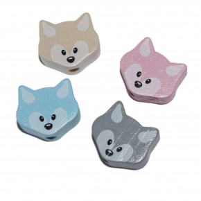 Holzfuchs für Schnullerkette, 18mm, 2 St., verschiedene Farben (schweiss- und speichelfest)