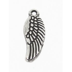 Flügel Anhänger, 19mm, silberfarben