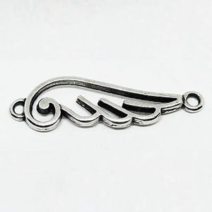 Flügel Anhänger, 32mm, silberfarben