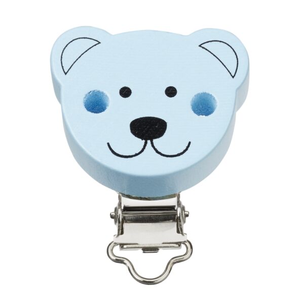 Kettenclip Bär, Clip Schnullerkette 37mm, verschiedene Farben (schweiss- und speichelfest)