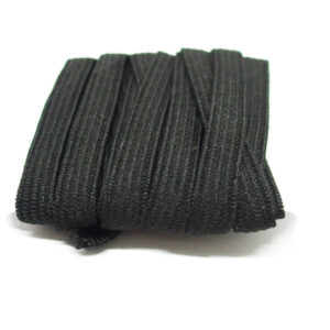 Einziehgummi flach, 7mm, 2 Meter, weiß oder schwarz