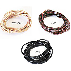 Lederband (Rind) 3mm, 2St., verschiedene Farben