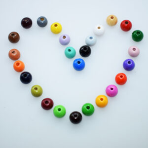 Holzperlen rund, 8mm, 85 St., schweiss- und speichelfest, verschiedene Farben