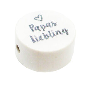 Holzscheibe mit Text für Schnullerkette, 20x10mm, 2 St., verschiedene Ausführungen (schweiss- und speichelfest)