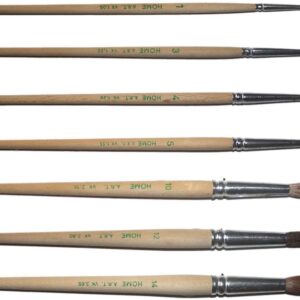 Pinselset mit 6 unterschiedlichen Aquarellpinseln (Größe 1, 3, 4, 5, 10, 14), aus Naturhaar