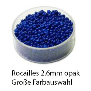 Rocailles Glasperlen opak, 2.6mm rund, 17g im Döschen, verschiedene Farben