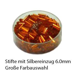 Stifte mit Silbereinzug, 6.0mm, 15g im Döschen, verschiedene Farben