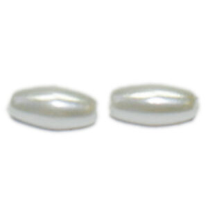 Wachsolive, 6x3mm, 300 St. in großer Dose, weiß