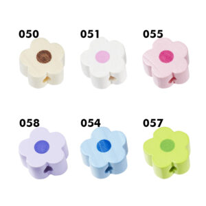 Holzblume für Schnullerkette, 16mm, 2 St., verschiedene Farben (schweiss- und speichelfest)