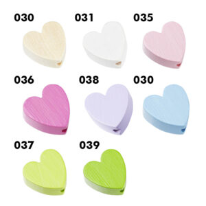 Holzherz für Schnullerkette, 20mm, 2 St., verschiedene Farben (schweiss- und speichelfest)