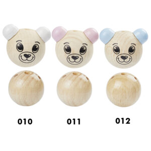 Bärenkopf mit Körper für Schnullerkette, 26mm, verschiedene Farben (schweiss- und speichelfest)