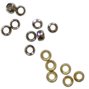 Quetschperlen 2.3mm, 1g ca. 37 Stück / 5g ca. 185 Stück, in 2 Farben (Silber und Gold)