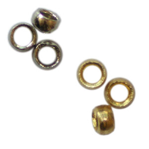Quetschperlen 3.0mm, 1g ca. 14 Stück / 5g ca. 70 Stück, in 2 Farben (Silber und Gold)