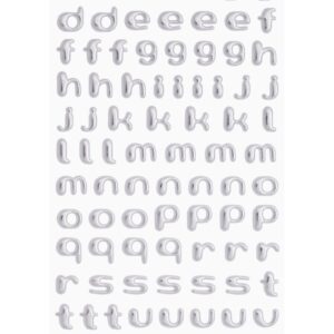 3D SOFTY Sticker-Set Kleinbuchstaben, ca. 100 Buchstaben zum Aufkleben, verschiedene Farben