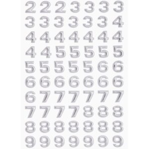 Sticker Zahlen silber