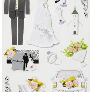 Sticker-Set Hochzeit II, attraktive Aufkleber für Partys oder zum Dekorieren