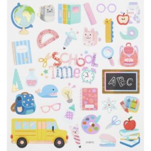 Sticker-Set Schule, ca. 32 attraktive Aufkleber für Partys oder zum Dekorieren