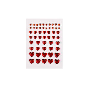 Strass-Herzen zum Kleben, 54 Stück 4-10mm, kristall/rosa/rot