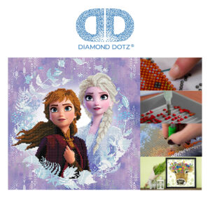 Diamond Dotz Disney Frozen II, "Sisters" Anna und Elsa, funkelndes Diamantbild zum Selbstgestalten, ca. 40 x 40 cm groß, Malen mit Diamanten